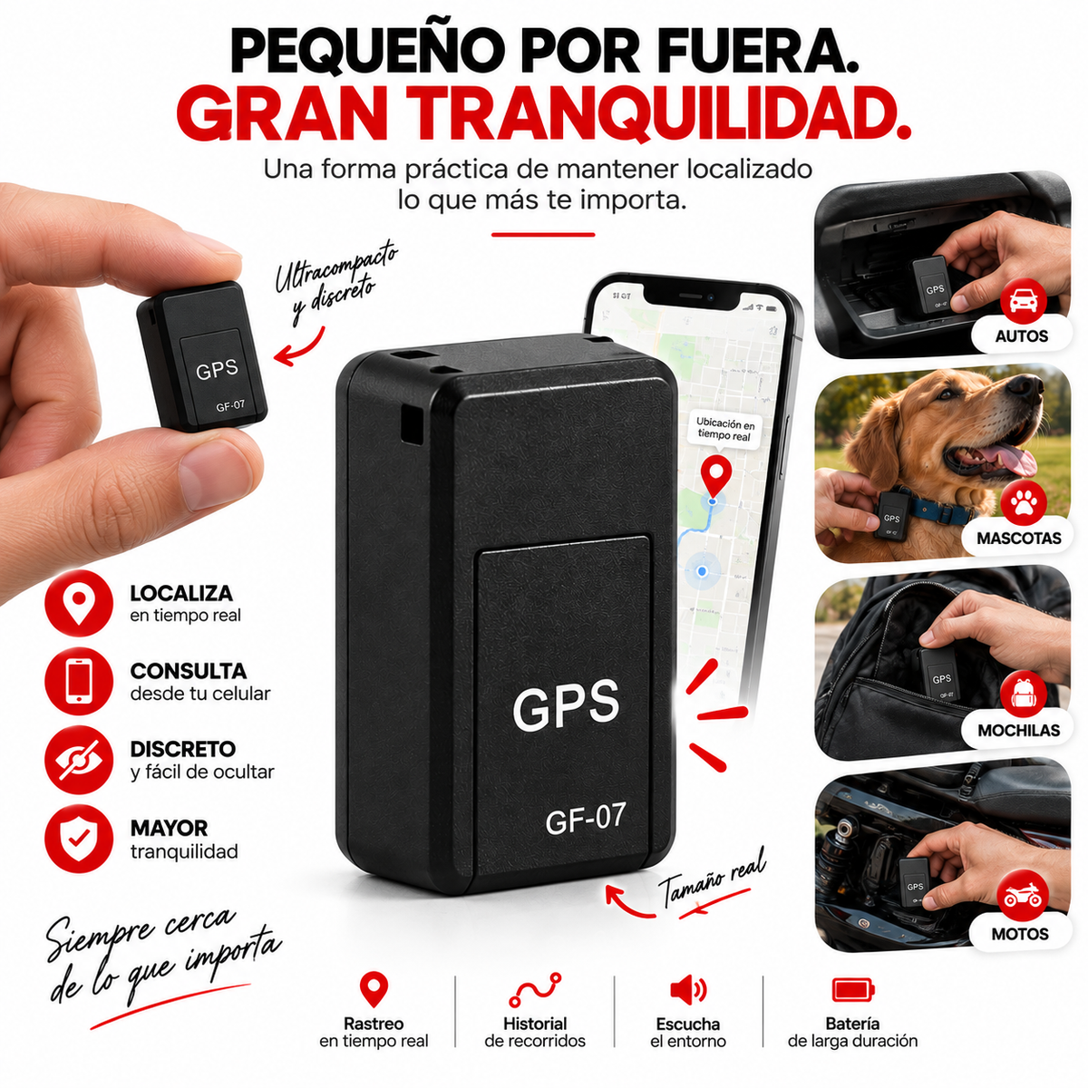 VIGIA GF-07 | Mini GPS Tracker Inteligente