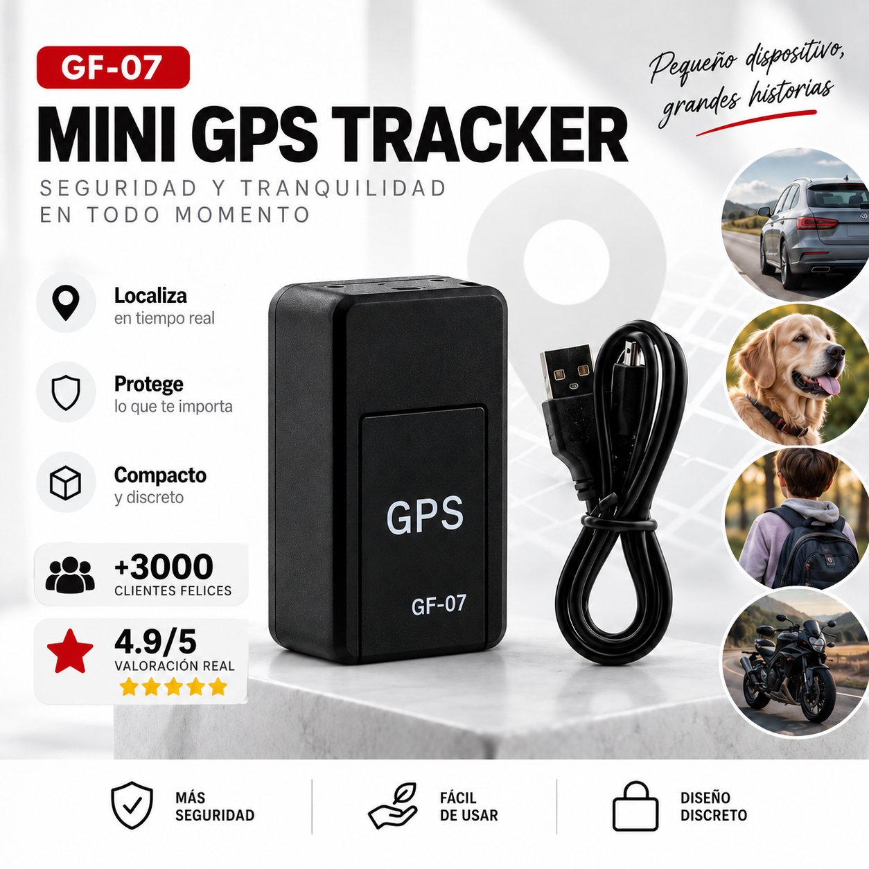 VIGIA GF-07 | Mini GPS Tracker Inteligente