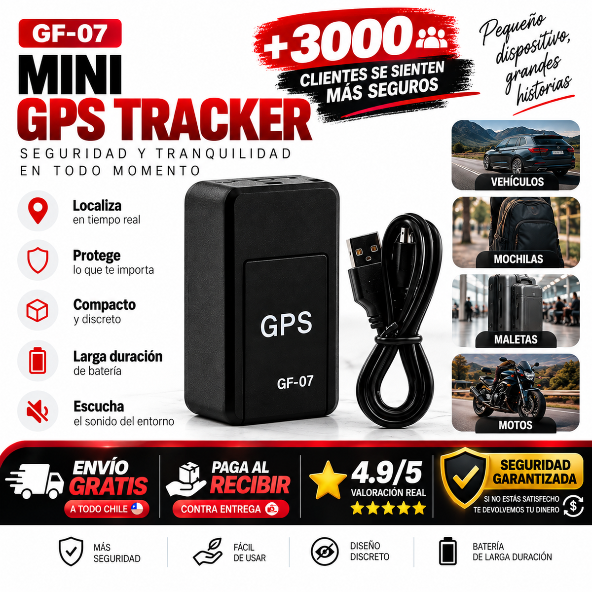 VIGIA GF-07 | Mini GPS Tracker Inteligente